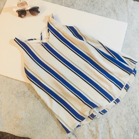 Sami & Jo Blue/ White Blouse- Small - Picture 4 of 6